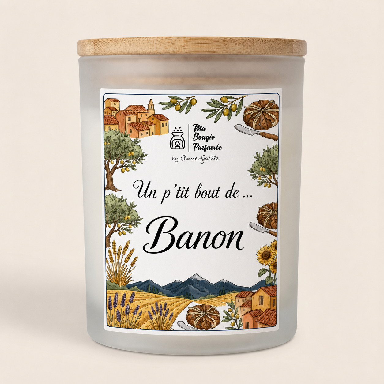Bougie un p'tit bout de Banon- Bougie Ville - Bougie Banon - Bougie personnalisée