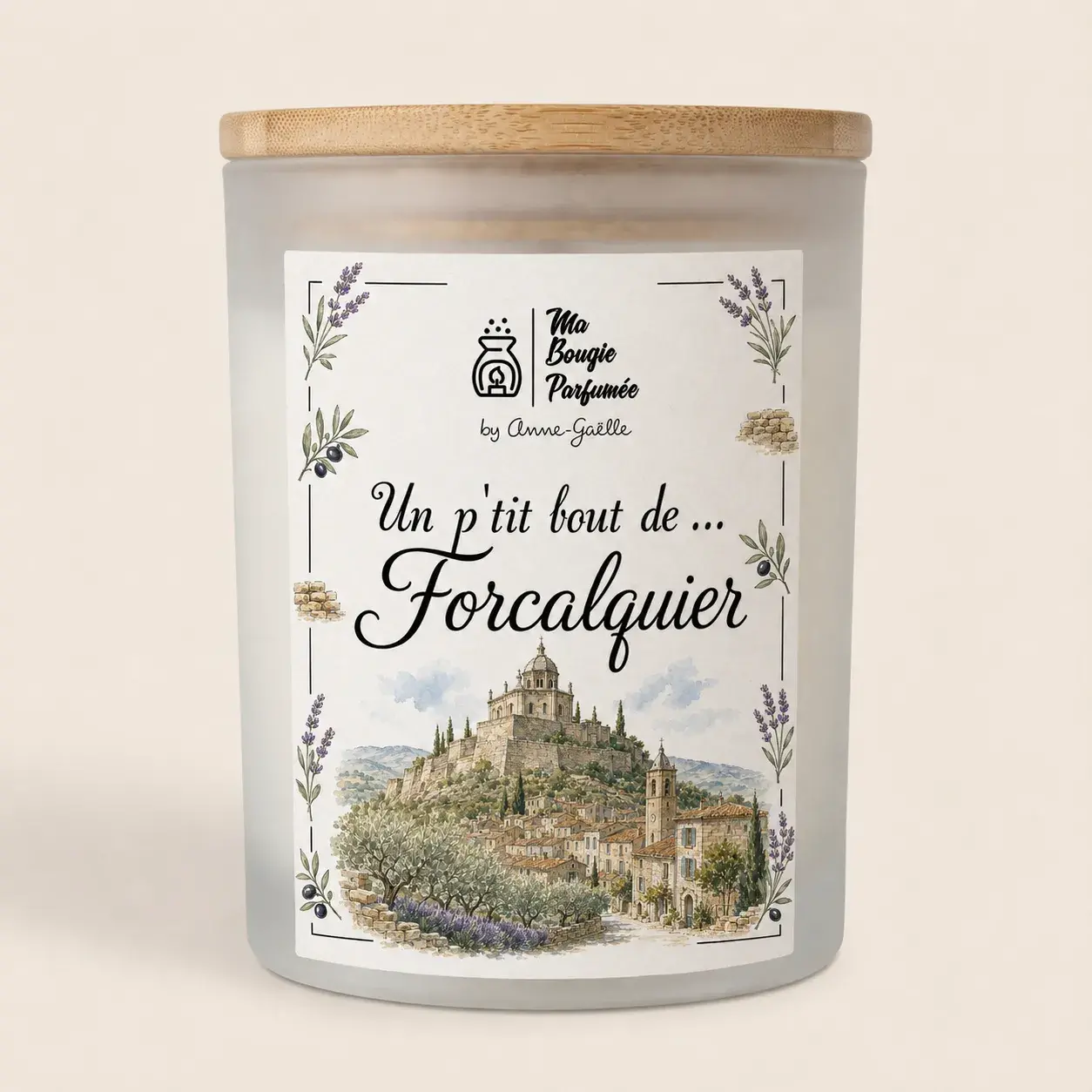 Bougie un p'tit bout de Forcalquier- Bougie Ville - Bougie Forcalquier - Bougie personnalisée