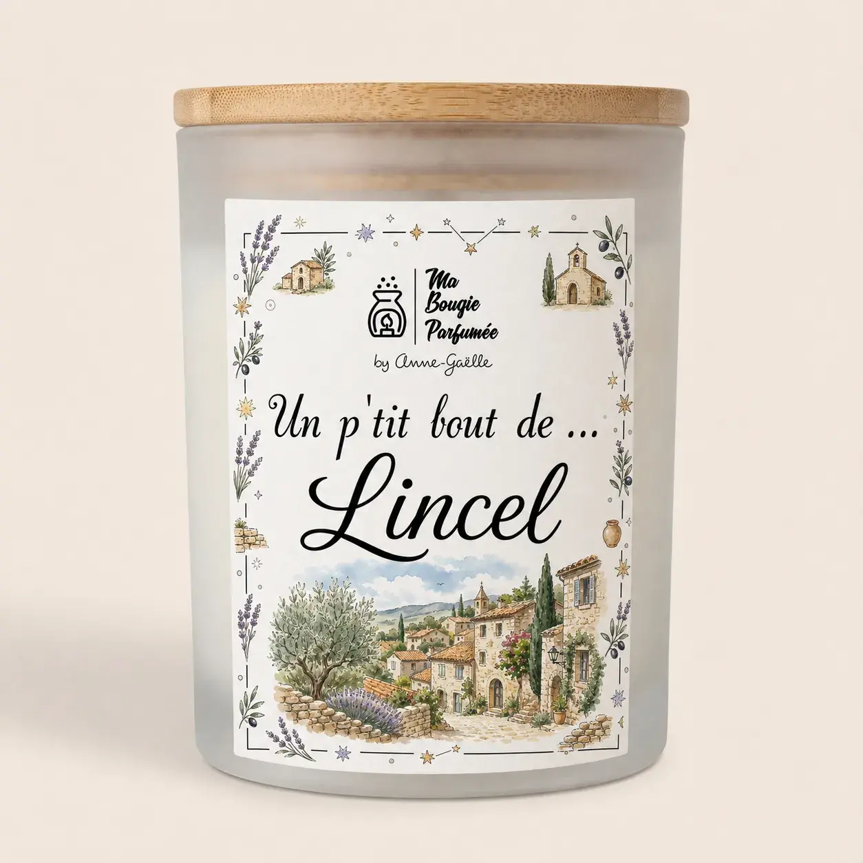 Bougie un p'tit bout de Lincel- Bougie Ville - Bougie Lincel - Bougie personnalisée