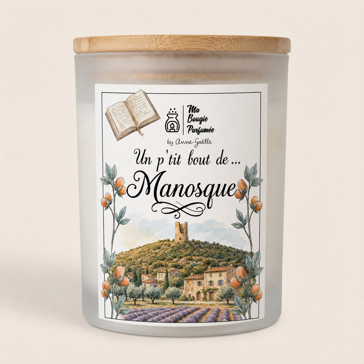 Bougie un p'tit bout de Manosque- Bougie Ville - Bougie Manosque - Bougie personnalisée
